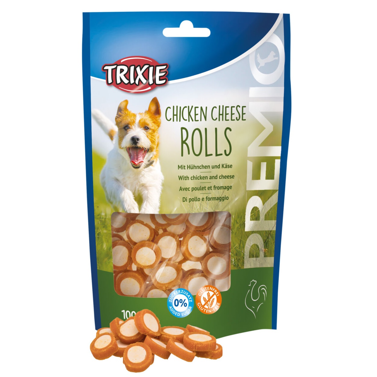 تشویقی سگ تریکسی رول مرغ پنیری chicken cheese rolls