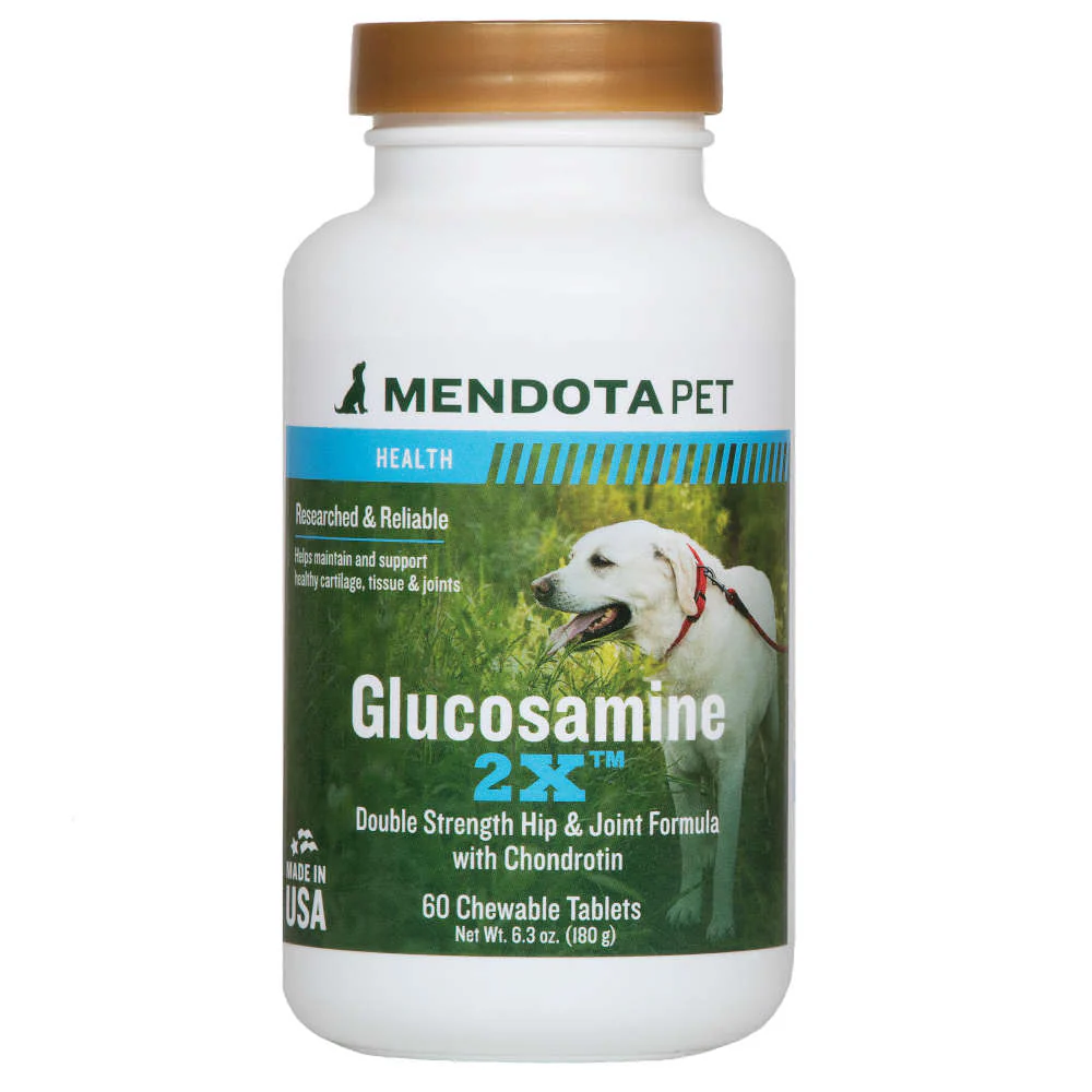 قرص مکمل سلامت مفصل سگ مندوتا پت Mendota pet Glucosamine 2x