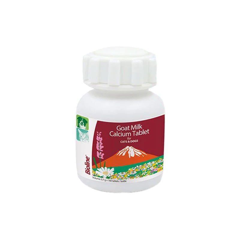 قرص مکمل کلسیم سگ و گربه با شیر بز بایولاین Bioline Goat’s Milk Calcium Tablet