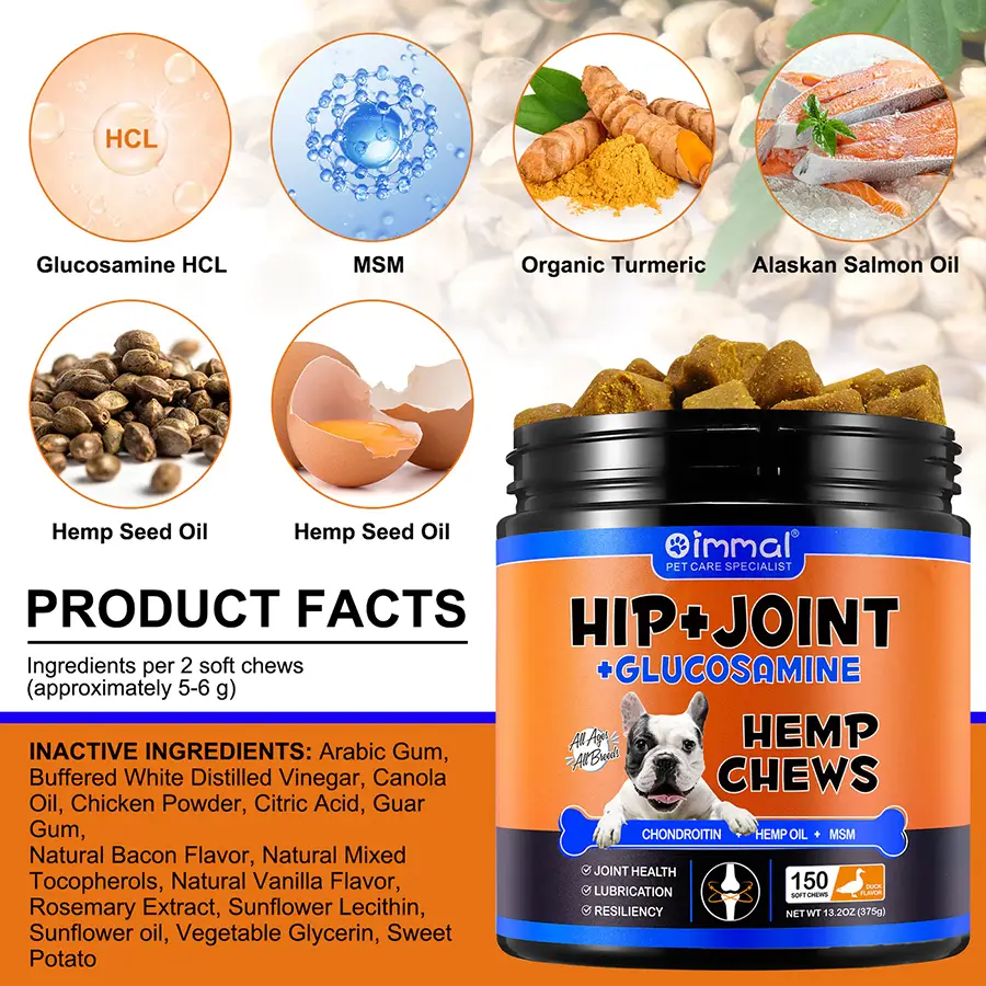 تشویقی  تقویت کننده مفصل و ران سگ با طعم گوشت اردک اویمال Oimmal hip & joint