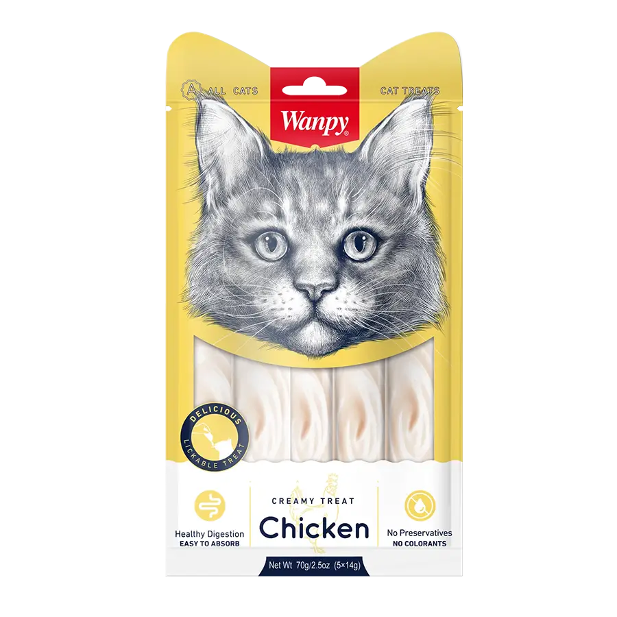 بستنی گربه با طعم مرغ ونپی wanpy creamy treat chicken