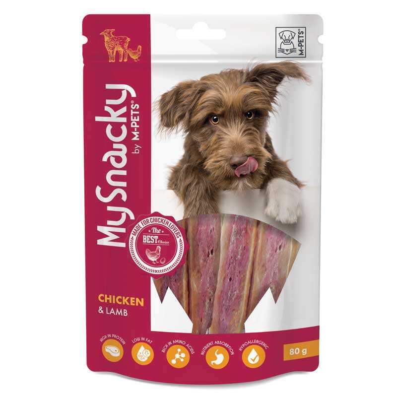 تشویقی سگ ام پتس نواری مرغ و بره mpets mySnacky chicken & lamb