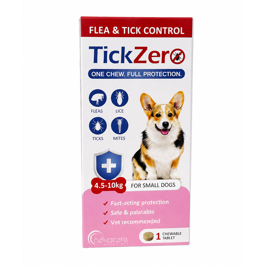 قرص ضد کک و کنه سگ تیک زیرو ادواکر Advacare TickZero وزن 4.5 تا 10 کیلوگرم