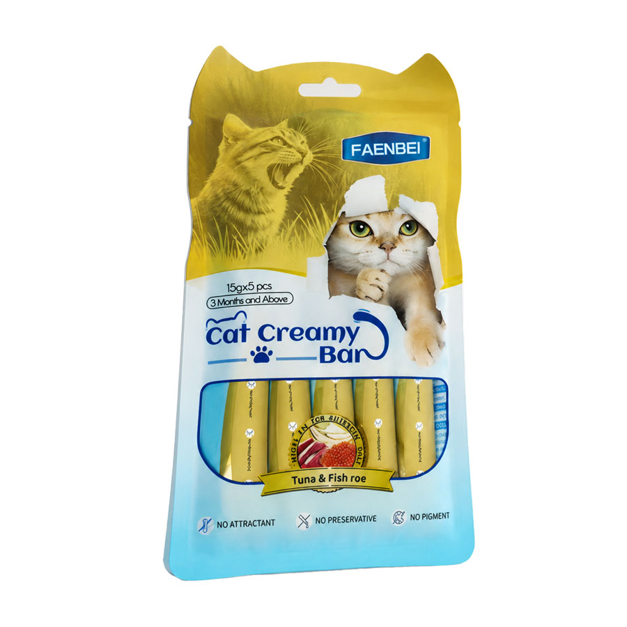بستنی گربه فنبی با طعم ماهی تن و خاویار Faenbei Cat Creamy Bar with Tuna & Fish Roe