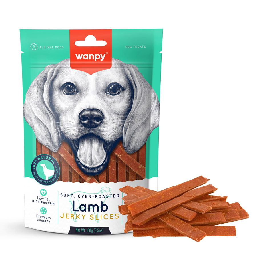 تشویقی ونپی نواری بره wanpy lamb jerky slices