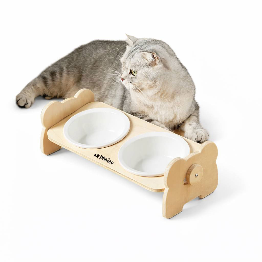 ظرف پایه دار آب و غذا سگ و گربه سرامیکی مدل لونا 2