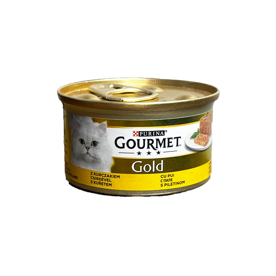 کنسرو گربه گلد گورمت با طعم مرغ Gourmet Gold With Chicken وزن 85 گرم