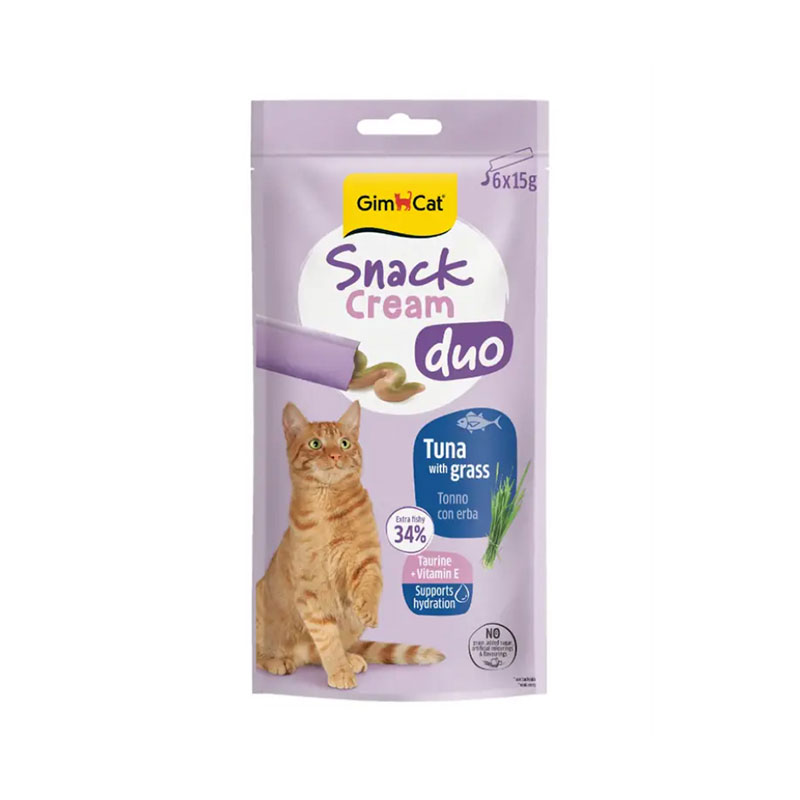 بستنی گربه جیم کت با طعم ماهی تن و علف گربه GimCat Snack Cream Tuna with grass