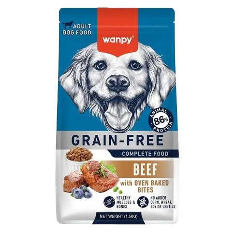 غذای خشک سگ بالغ ونپی با طعم بیف Wanpy dog food beef