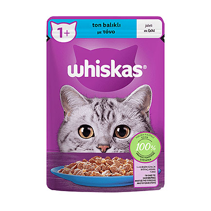 پوچ گربه ویسکاس با طعم ماهی تن در ژله Whiskas Tuna in Jelly وزن 85 گرم