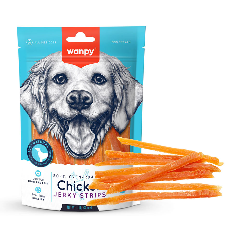 تشویقی ونپی استریپس مرغ wanpy chicken jerky strips