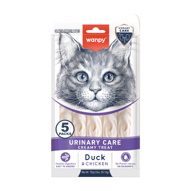 بستنی درمانی گربه ونپی مدل حفظ سلامت مجاری ادراری با طعم اردک Wanpy Urinary Care Creamy Treat