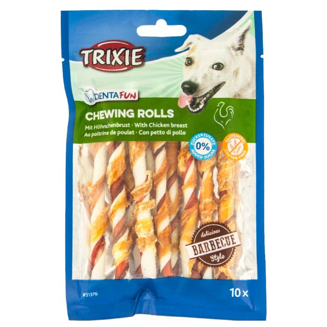 تشویقی سگ تریکسی فلورایدی با دورپیچ مرغ chewing rolls