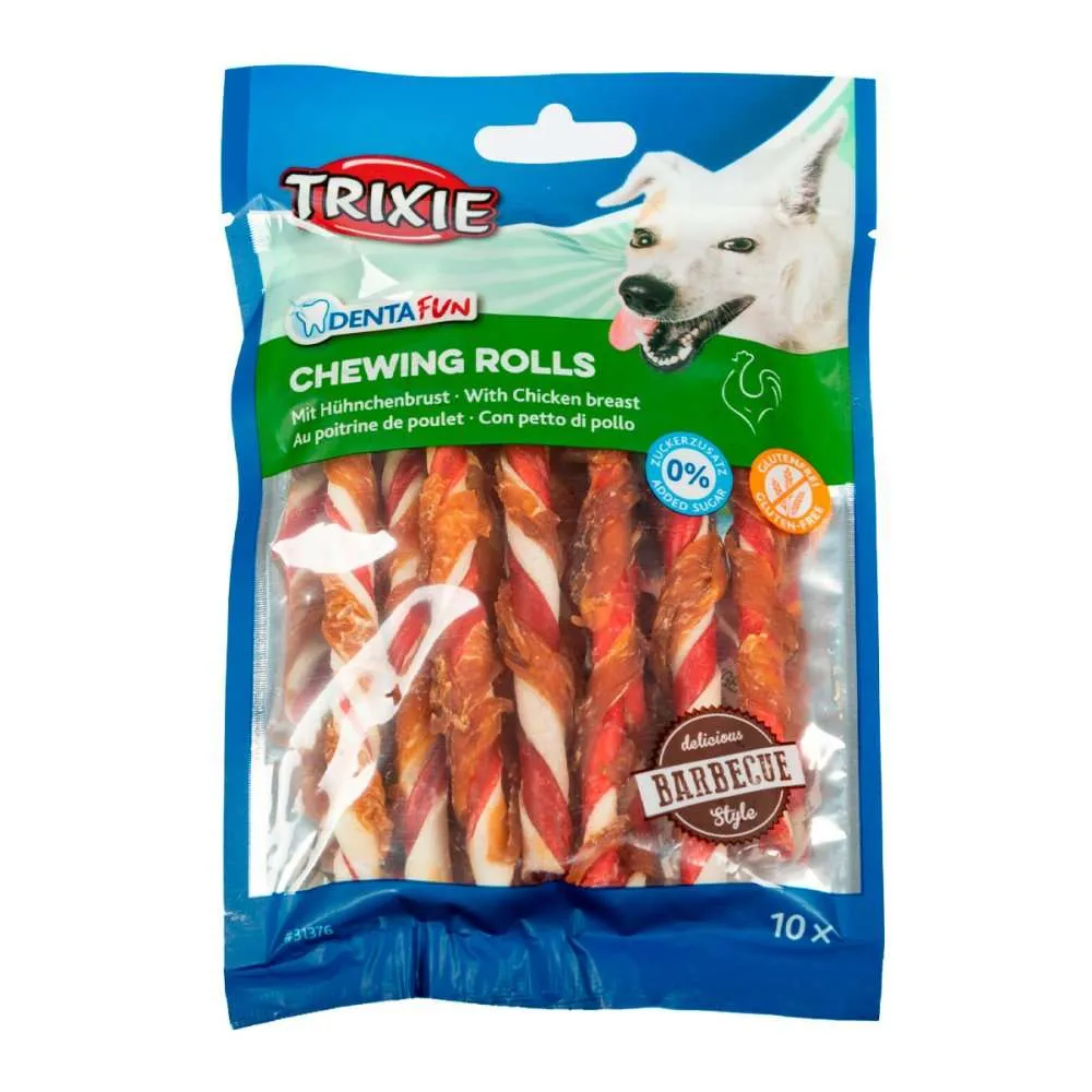 تشویقی سگ تریکسی دور پیچ با طعم مرغ 10 عددی trixie chewing rolls