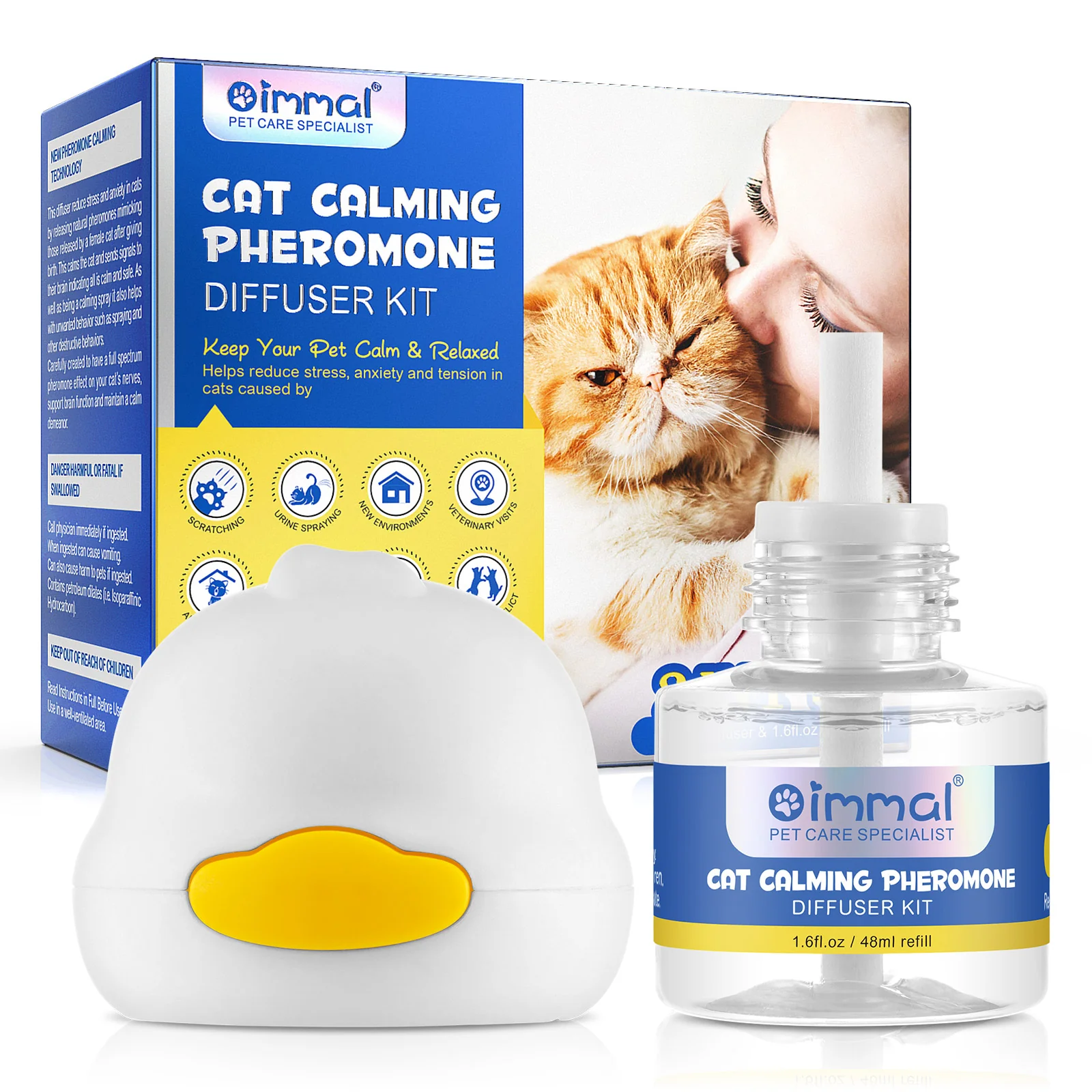 کیت پخش کننده فرومون آرام بخش گربه اویمال Oimmal Cat Calming Pheromone Diffuser Kit