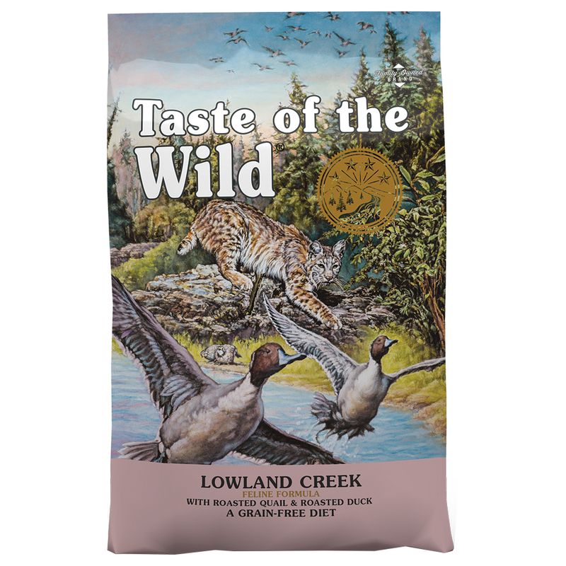 غذای خشک گربه تیست اف د وایلد با طعم بلدرچین و اردک کبابی Taste Of The Wild Lowland Creek Feline Recipe Cat Food