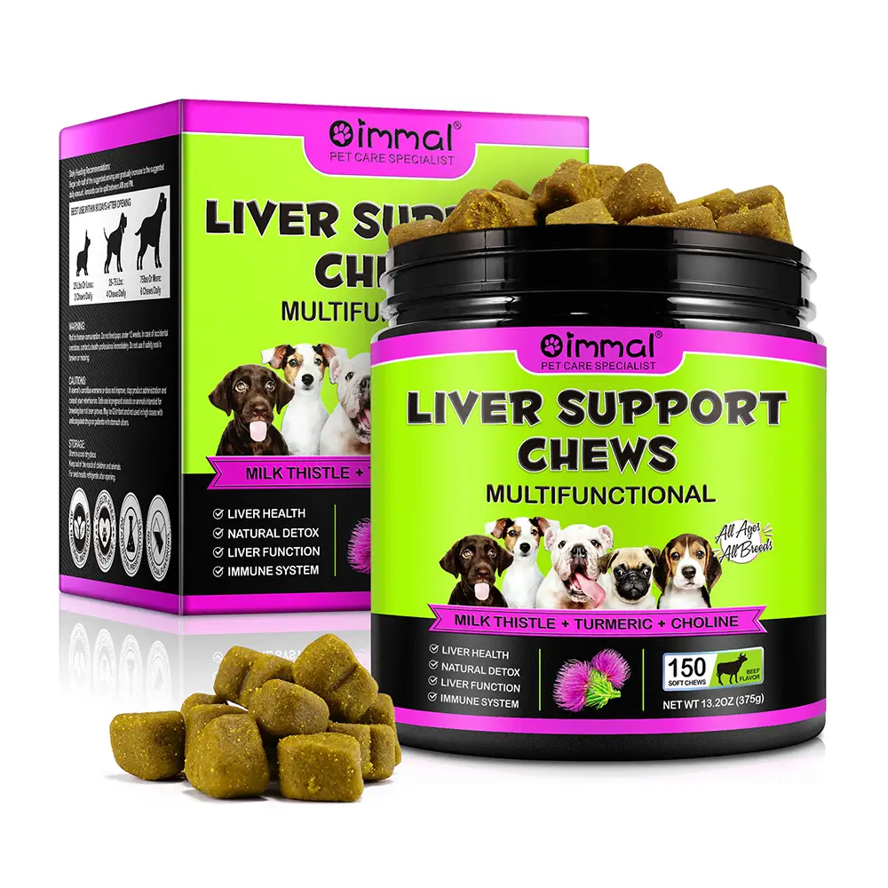 تشویقی سگ جویدنی مراقبت از کبد اویمال با طعم گوشت گاو Oimmal Liver Support Dog Chews with Beef