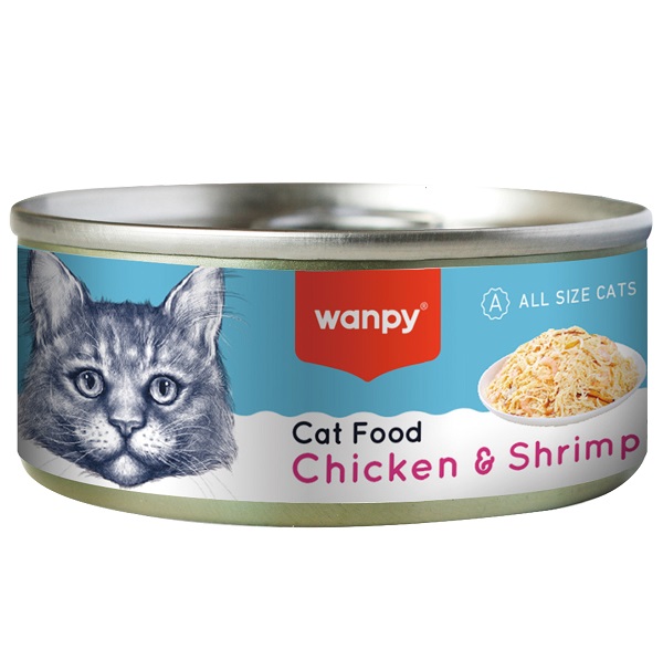 کنسرو گربه ونپی طعم مرغ و میگو Wanpy cat food Chicken & Shrimp