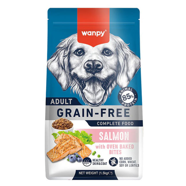 غذای خشک سگ بالغ ونپی با طعم سالمون Wanpy dog food salmon