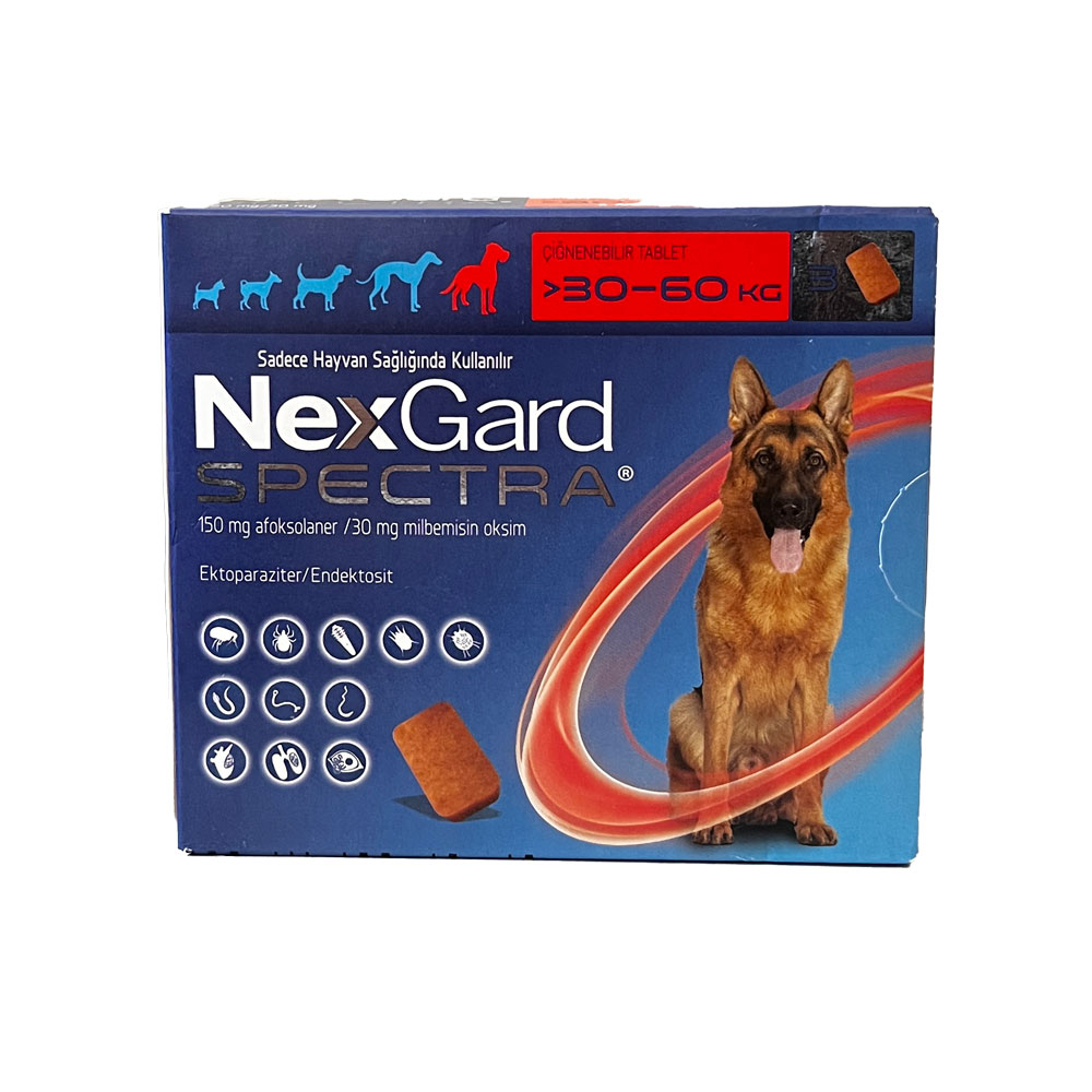قرص ضد انگل، کک و کنه نکس گارد اسپکترا سگ 30 تا 60 کیلوگرم – NexGard SPECTRA