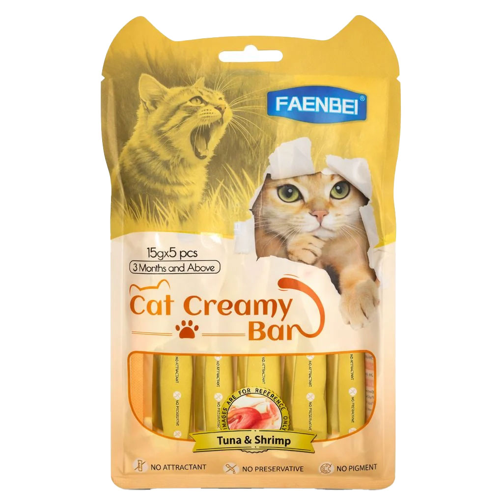 بستنی گربه فنبی با طعم ماهی تن و میگو Faenbei Cat Creamy Bar with Tuna & Shrimp