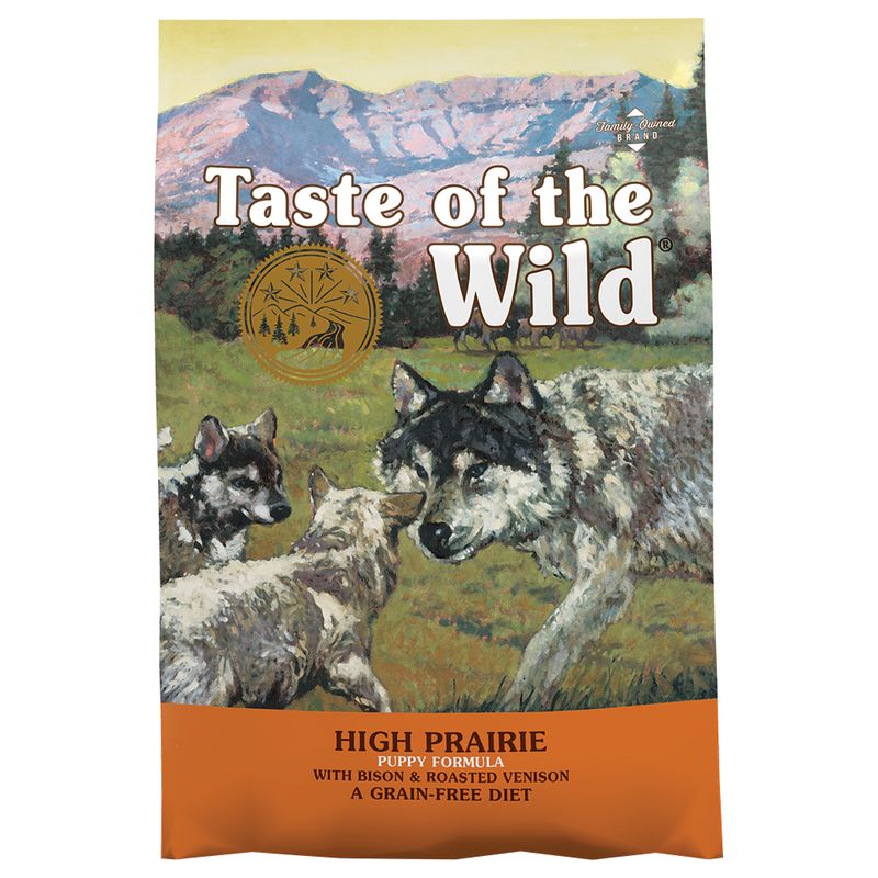 غذای خشک توله سگ تیست آف د وایلد بدون غلات با طعم گاومیش و گوزن Taste of the wild with bison & venison