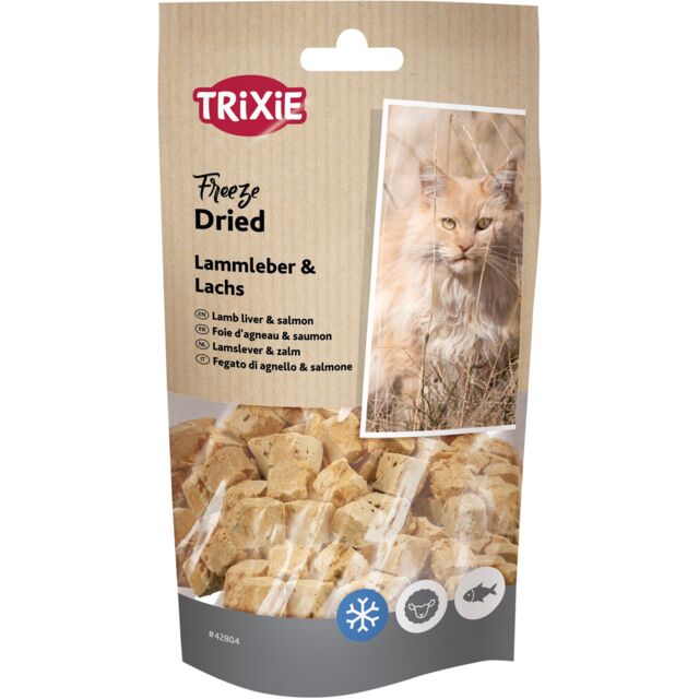 تشویقی گربه فریز دراید با طعم جگر و سالمون trixie freeze dried