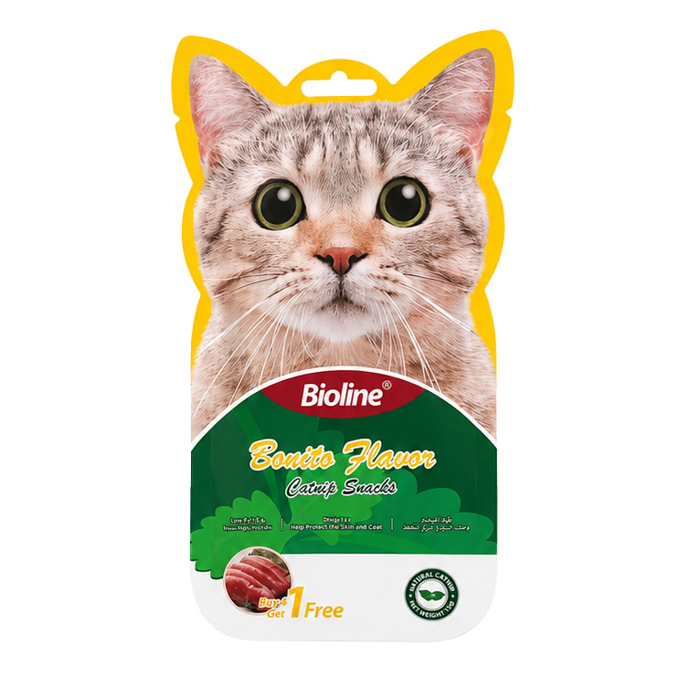 بستنی گربه کت نیپ بایولاین با طعم ماهی بونیتو Bioline Cat Snacks with Bonito and Catnip بسته 5 عددی