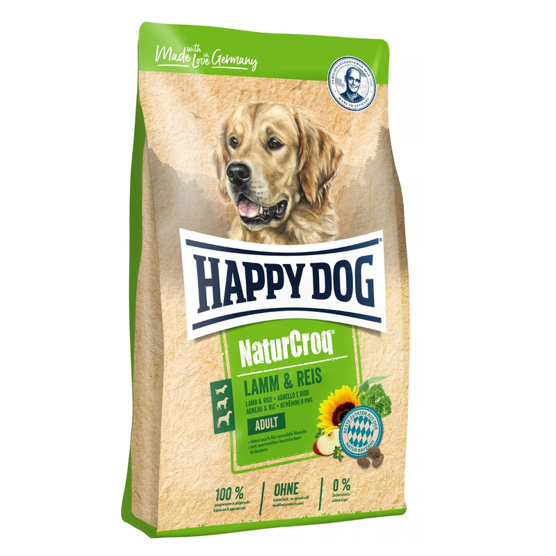 غذا خشک سگ هپی داگ مدل نیچر کراک طعم بره و برنج naturecroq