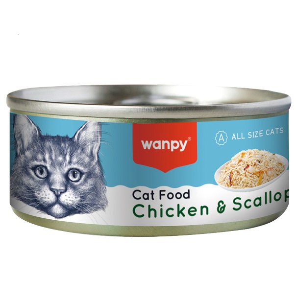 کنسرو گربه ونپی طعم مرغ و گوش ماهی Wanpy cat food Chicken & Shrimp
