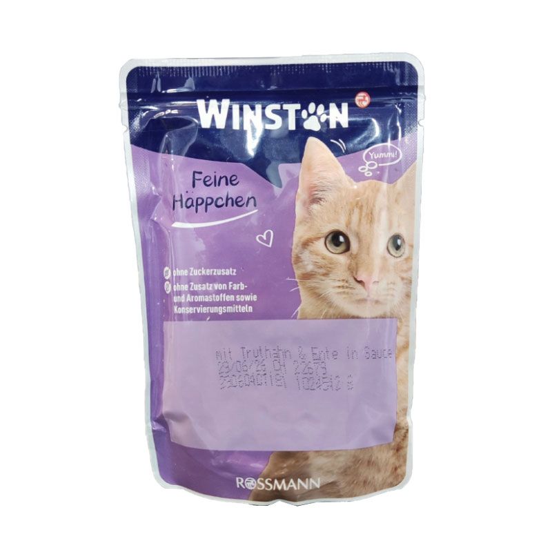 پوچ گربه وینستون با طعم سالمون و قزل آلا در سس Winston Salmon & Trout In Sauce وزن 100 گرم