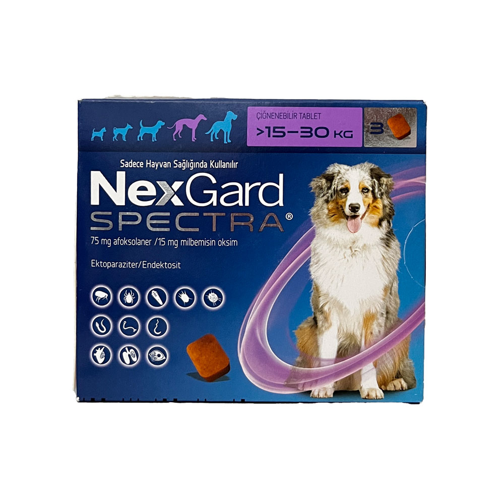 قرص ضد انگل، کک و کنه نکس گارد اسپکترا سگ 15 تا 30 کیلوگرم – NexGard SPECTRA