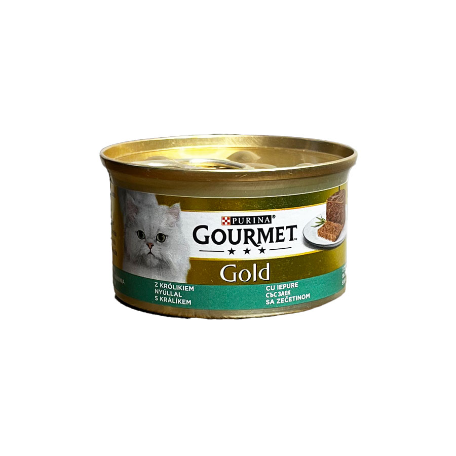 کنسرو گربه گورمت با طعم خرگوش Gourmet Gold with Rabbitوزن 85 گرم
