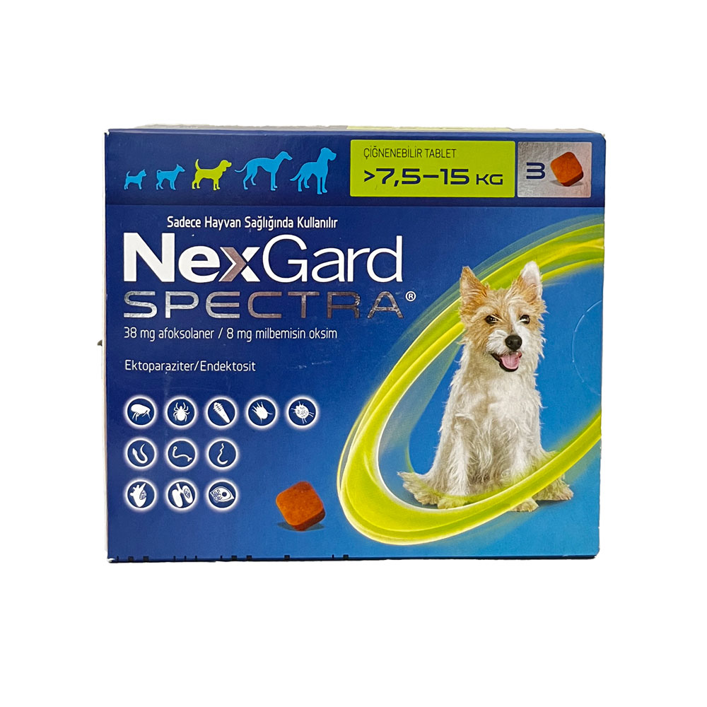قرص ضد انگل، کک و کنه نکس گارد اسپکترا سگ 7.5 تا 15 کیلوگرم – NexGard SPECTRA