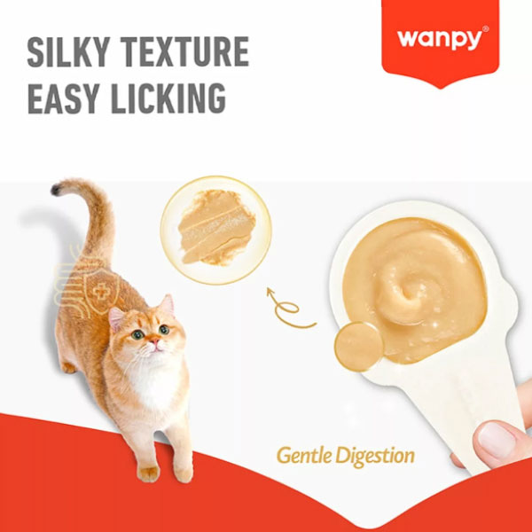 بستنی قاشقی گربه ونپی با طعم سالمون Wanpy Lickable Cream