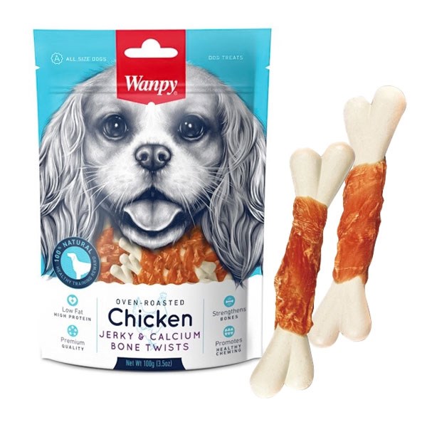 تشویقی سگ ونپی مدل مرغ و استخوان کلسیمی Chicken Jerky & Calcium Bone Twists