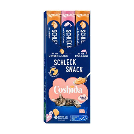 بستنی گربه کوشیدا مدل  Coshida Salmon & Chicken & Liver بسته 7 عددی