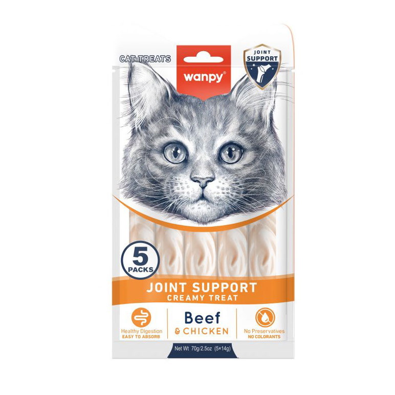 بستنی درمانی گربه ونپی مخصوص مشکلات مفصلی با طعم مرغ و گوشت Wanpy Joint Support Creamy Treat
