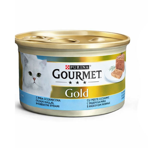 کنسرو گربه گورمت با طعم ماهی Gourmet Gold with Ocean Fish وزن 85 گرم