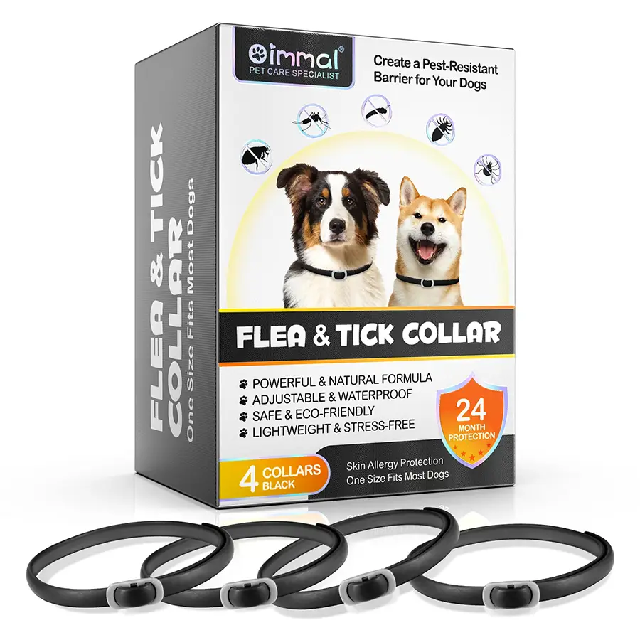قلاده ضد کک و کنه سگ اویمال رنگ مشکی 4 عددی oimmal flea & tick collar