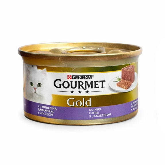 کنسرو گربه گورمت با طعم بره Gourmet Gold with Lamb وزن 85 گرم