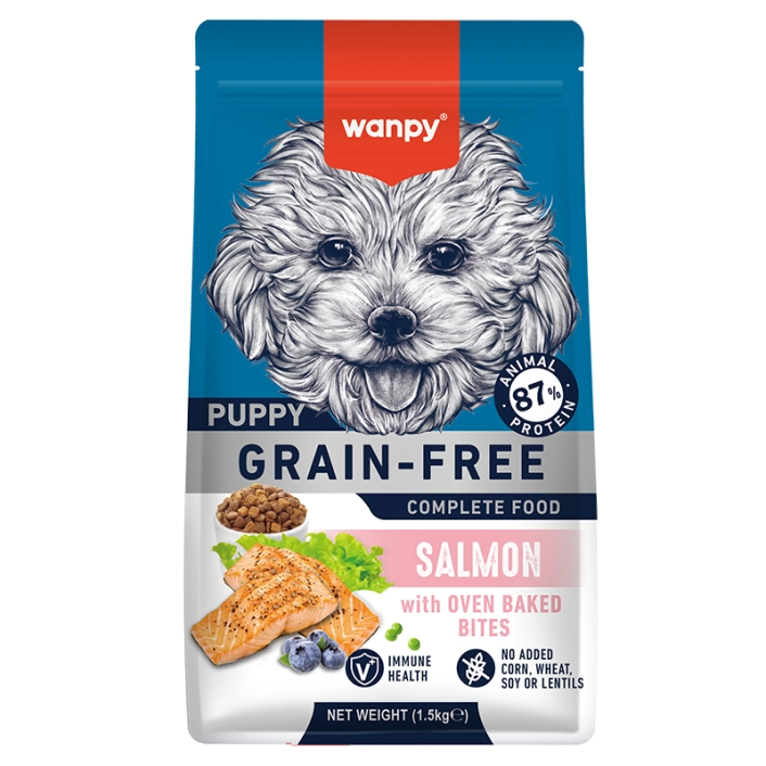 غذای خشک توله سگ ونپی با طعم سالمون Wanpy puppy food salmon