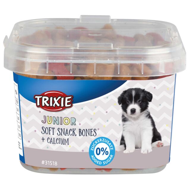 تشویقی تریکسی سطلی مخصوص آموزش توله سگ junior soft snack bones + calcium