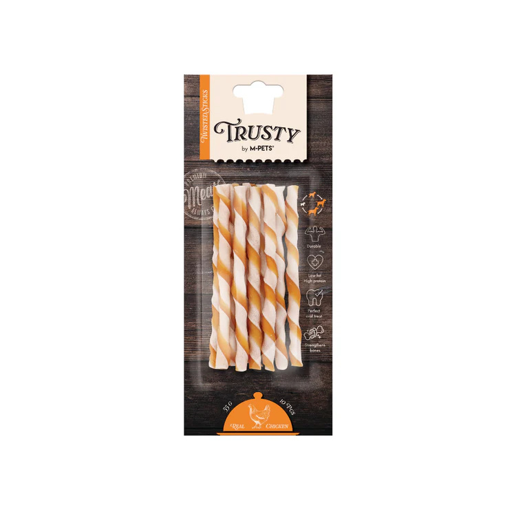 تشویقی دنتال سگ مدل دور پیچ فلورایدی با طعم مرغ mpets trusty chicken
