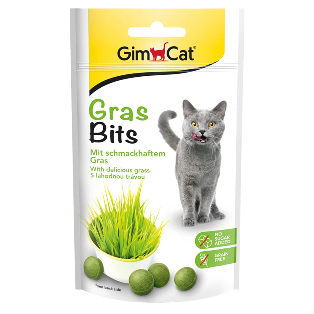 تشویقی گربه جیم کت حاوی علف بدون غلات GimCat Grass Bits