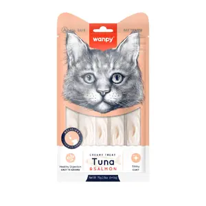بستنی گربه با طعم ماهی تن و سالمون ونپی wanpy creamy treat tuna & salmon