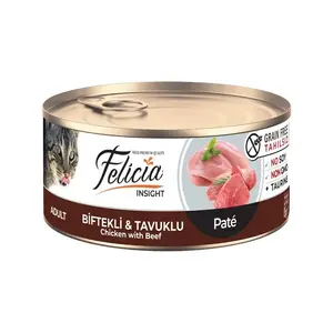 کنسرو پته گربه بالغ فلیشیا با طعم مرغ و گوشت گاو Felicia Canned Adult Cat Food with Chicken & Beef
