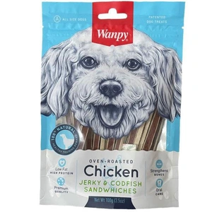 تشویقی ونپی سگ مرغ jerky & codfish sandwiches