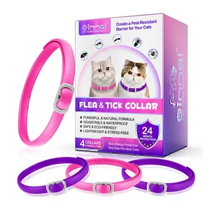 قلاده ضد کک و کنه گربه اویمال صورتی و بنفش Oimmal Flea & Tick Collar For Cats بسته 4 عددی