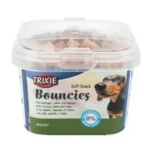 تشویقی سطلی اسنک نرم مخصوص آموزش سگ تریکسی مدل Soft Snack Bouncies طعم مرغ، بره و سیرابی